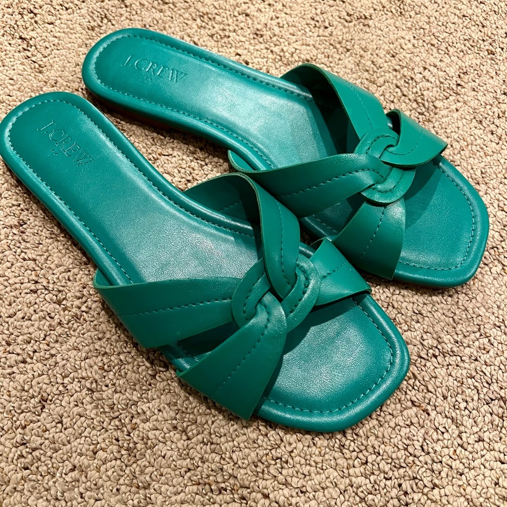 J. Crew Teal Slide Sandals for Women